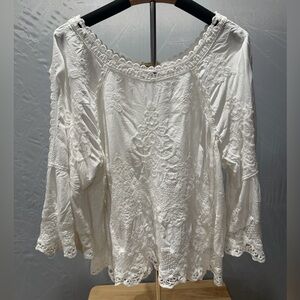 Democracy White Lace Blouse
